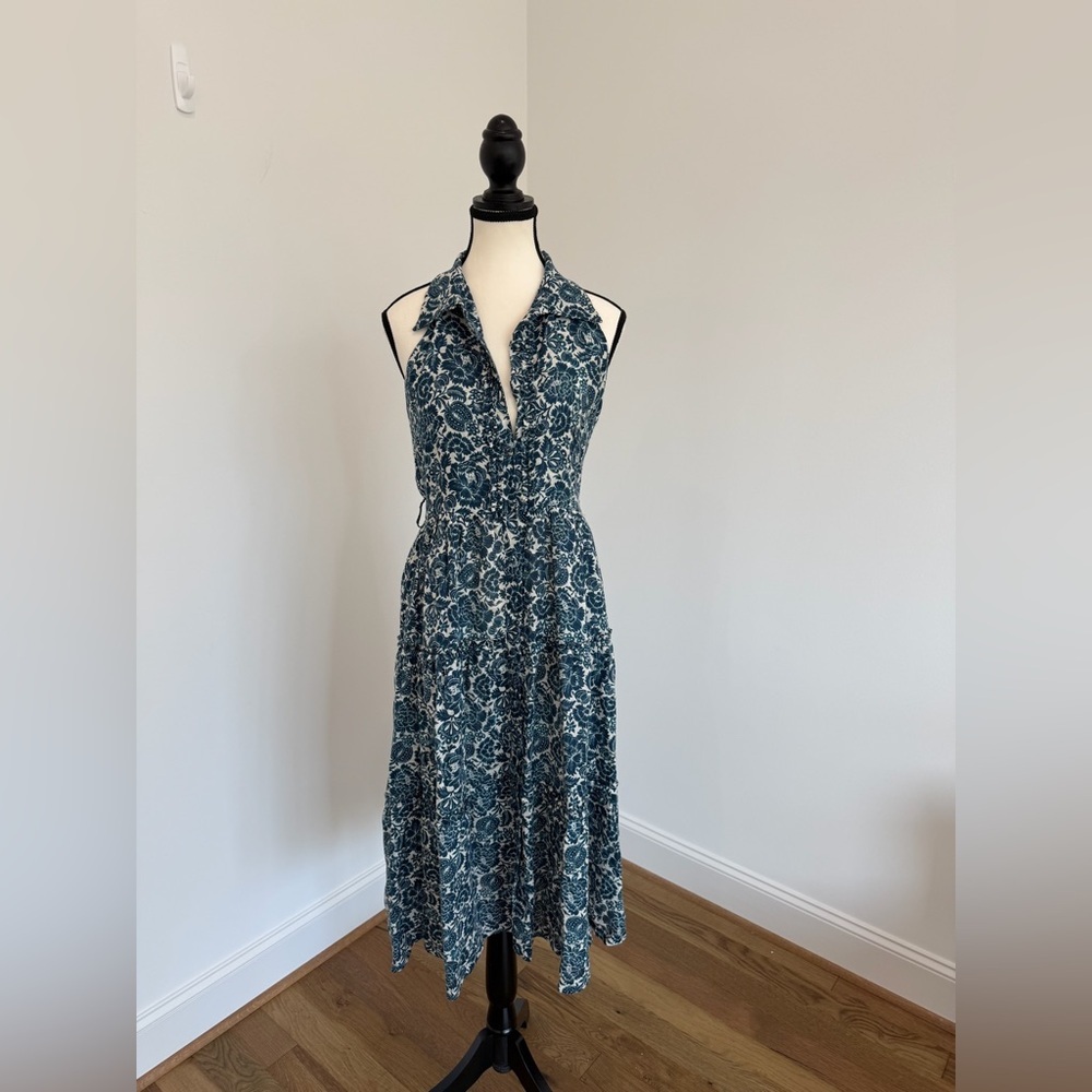 Christy Lynn Collared Halter Neck Floral Midi Dress